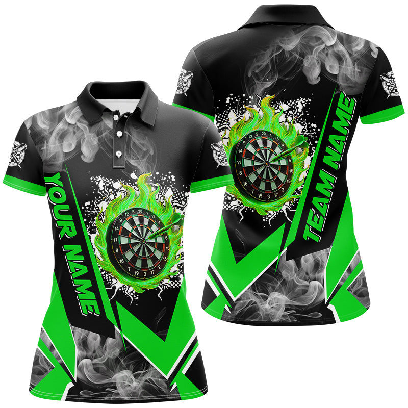 Personalized Dartboard Fire Flame Smoke Custom Dart, Darts Team | Green