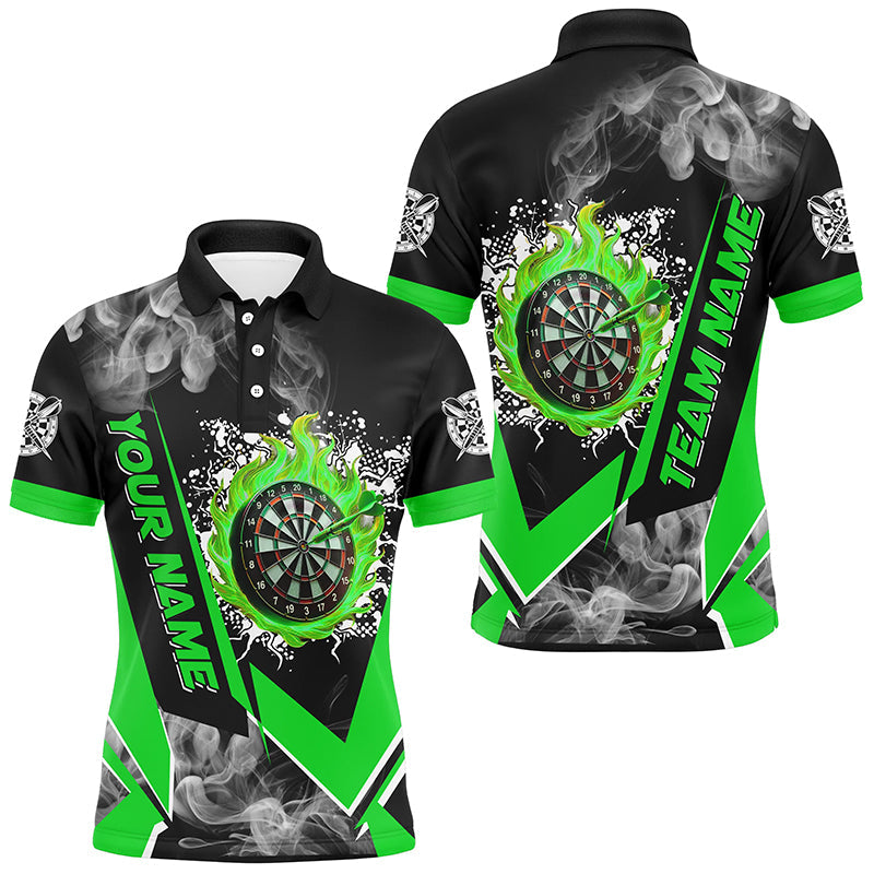 Personalized Dartboard Fire Flame Smoke Custom Dart, Darts Team | Green