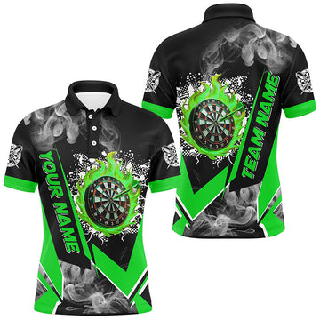 Personalized Dartboard Fire Flame Smoke Custom Dart, Darts Team | Green