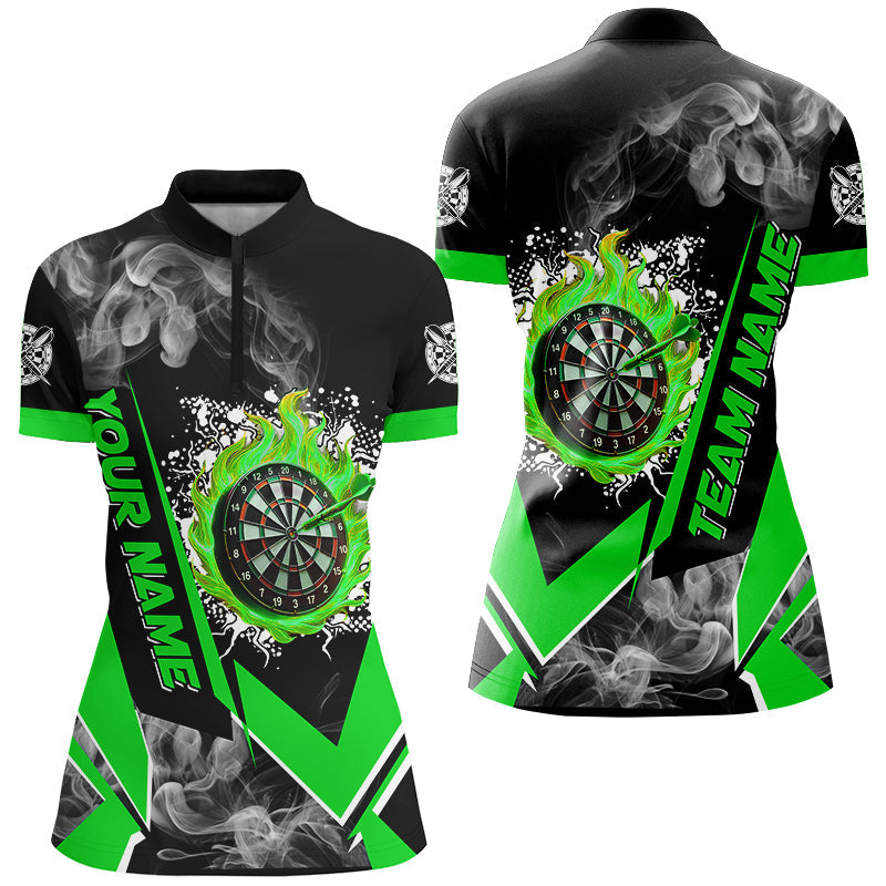 Personalized Dartboard Fire Flame Smoke Custom Dart, Darts Team | Green