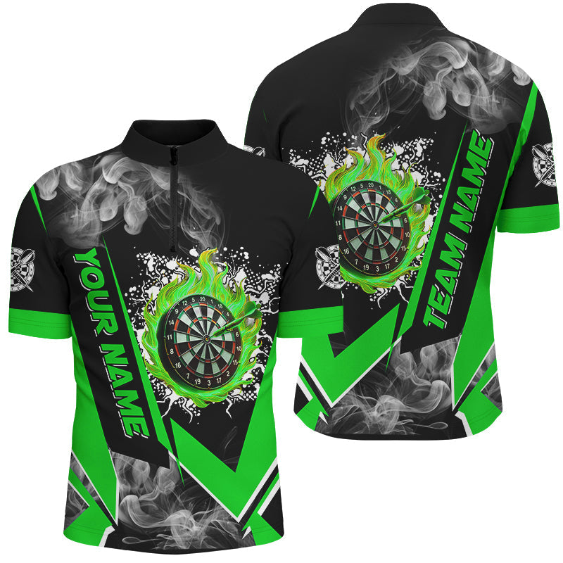 Personalized Dartboard Fire Flame Smoke Custom Dart, Darts Team | Green