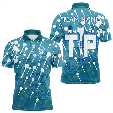 Aim The Tip Arrow Pattern Custom Dart, Funny Dart Team Dart | Blue