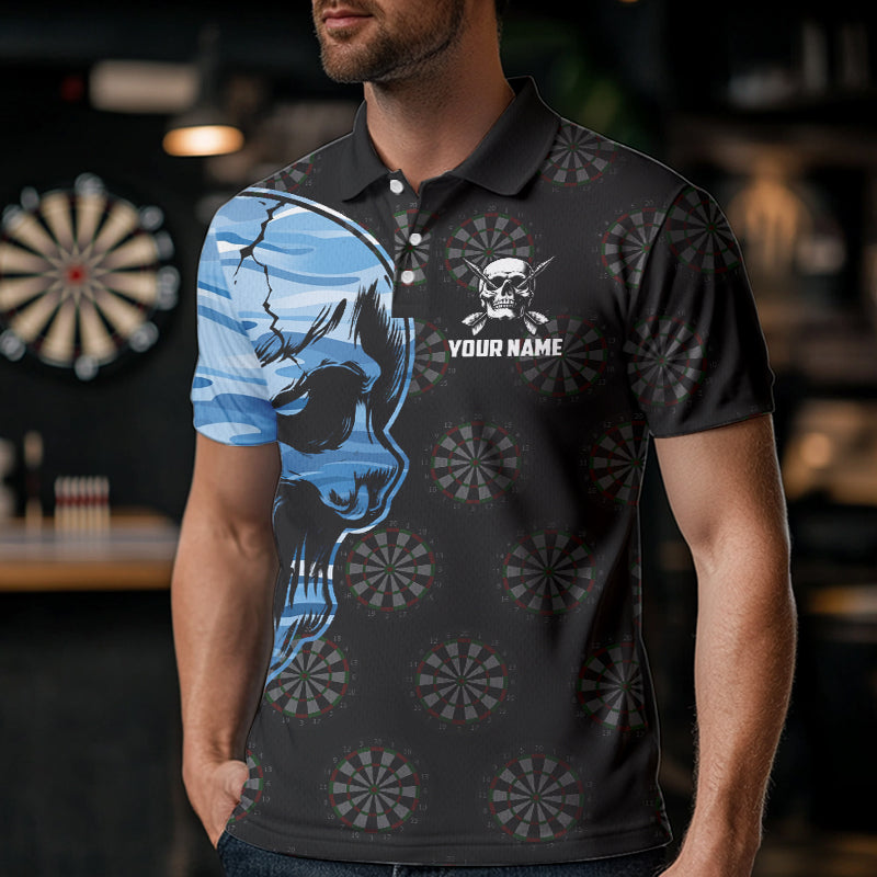 Funny Blue Camo Darts Skull Aim Shoot Swear Repeat Custom Dart Darts Team