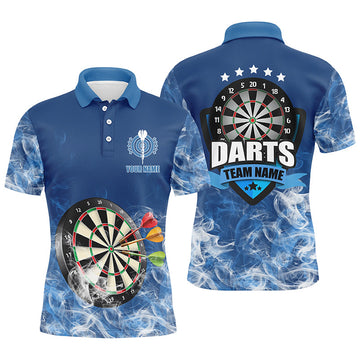 Personalized Blue 3D Dartboard Smoke Darts Custom Team Name Darts