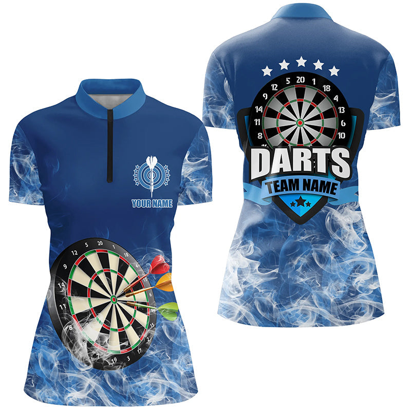 Personalized Blue 3D Dartboard Smoke Darts Custom Team Name Darts