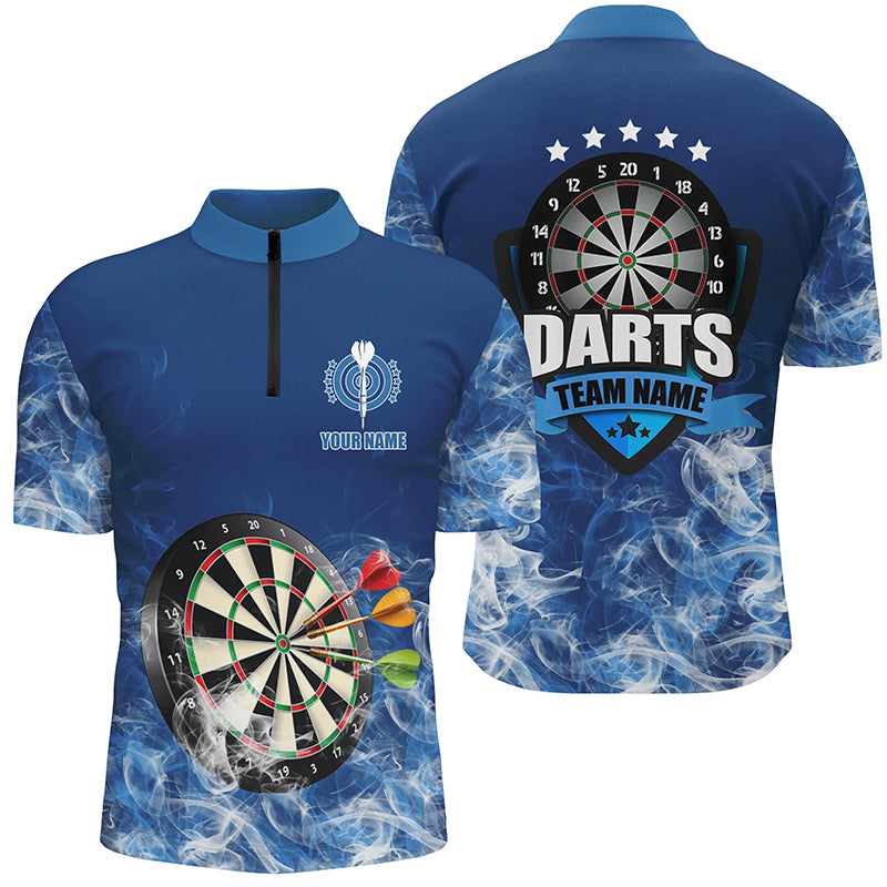 Personalized Blue 3D Dartboard Smoke Darts Custom Team Name Darts