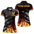 Personalized Dart Board Fire Flame Men Darts Quarter-Zip Custom Darts Player