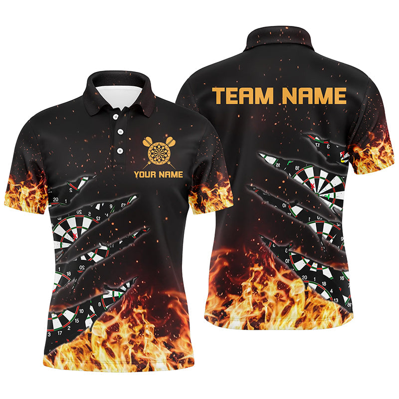 Personalized Dart Board Fire Flame Men Darts Quarter-Zip Custom Darts Player
