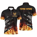 Personalized Dart Board Fire Flame Men Darts Quarter-Zip Custom Darts Player