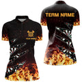 Personalized Dart Board Fire Flame Men Darts Quarter-Zip Custom Darts Player