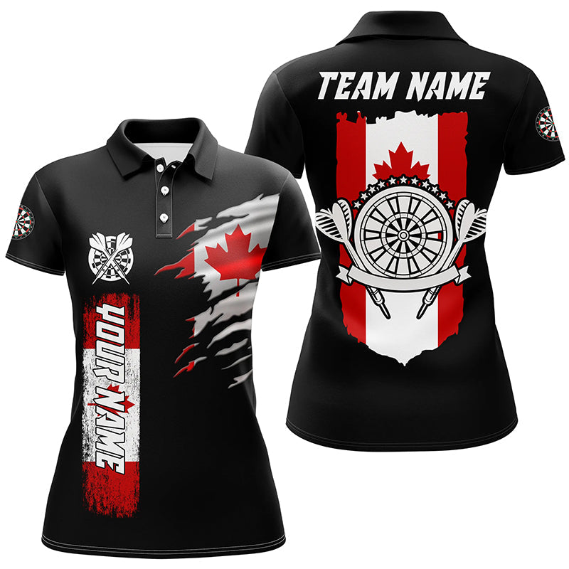 Personalized Retro Canada Flag Darts Men Quarter-Zip Custom Patriotic Darts