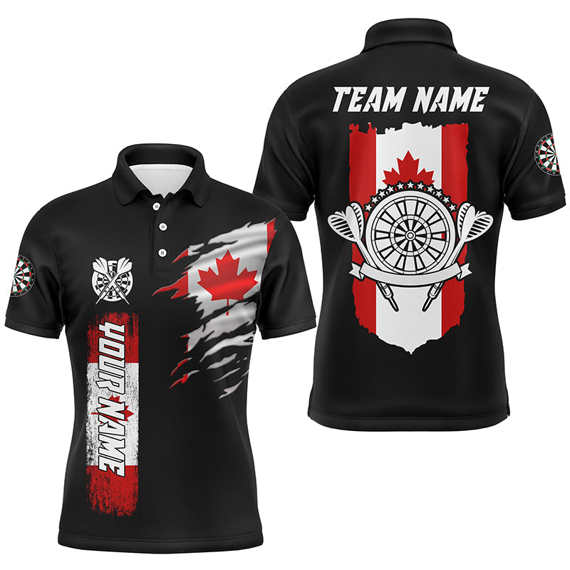 Personalized Retro Canada Flag Darts Men Quarter-Zip Custom Patriotic Darts