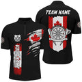 Personalized Retro Canada Flag Darts Men Quarter-Zip Custom Patriotic Darts