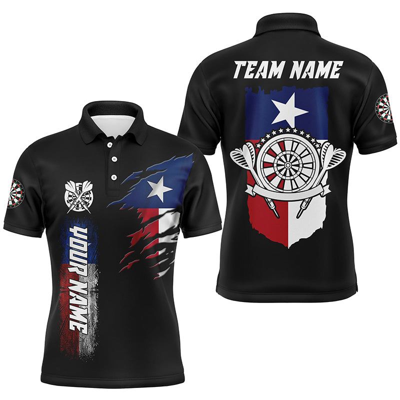 Personalized Retro Texas Flag Darts Men Quarter-Zip Custom Patriotic Darts