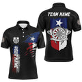 Personalized Retro Texas Flag Darts Men Quarter-Zip Custom Patriotic Darts