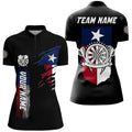 Personalized Retro Texas Flag Darts Men Quarter-Zip Custom Patriotic Darts