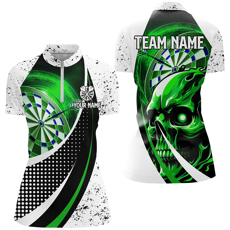 Customized Grunge Green Dartboard 3D Printed Skull Darts, Team League Darts