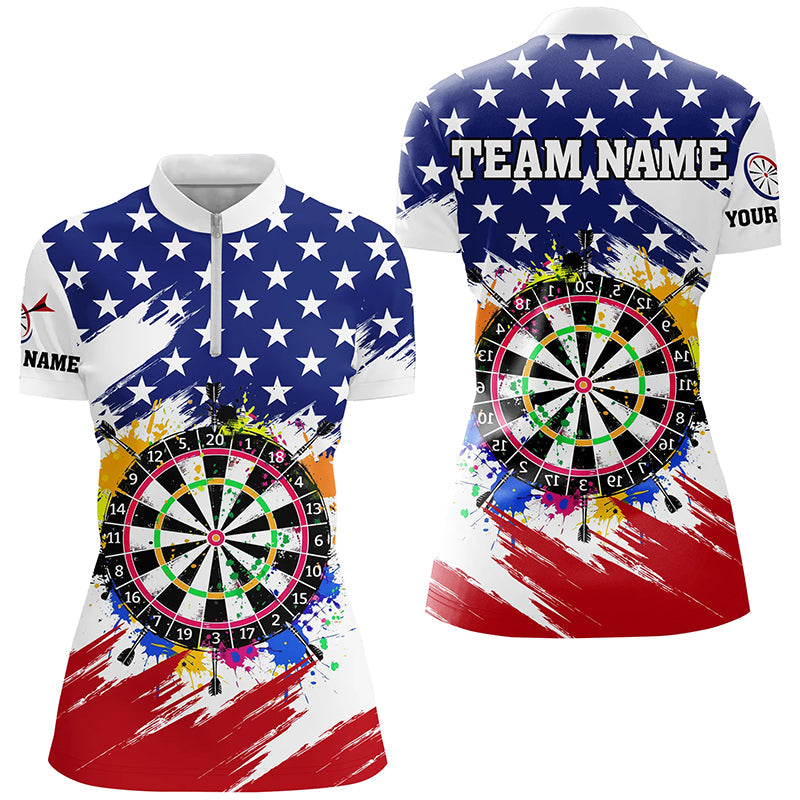 Colorful Dartboard American Flag Custom Patriotic Darts, Darts Team |White