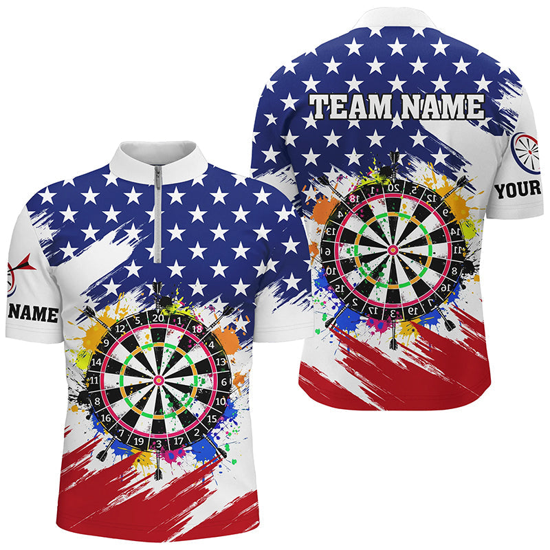 Colorful Dartboard American Flag Custom Patriotic Darts, Darts Team |White