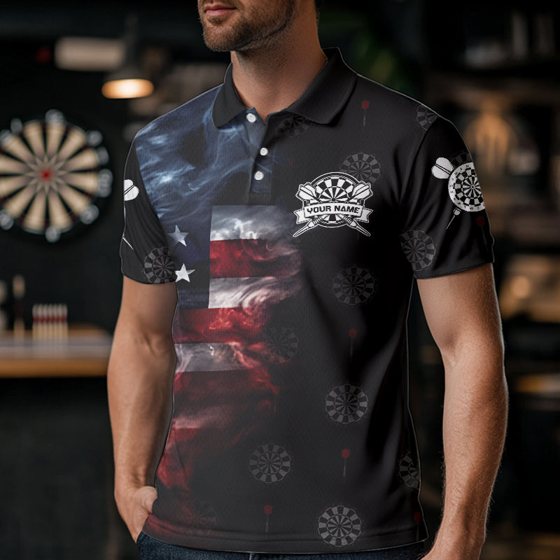 Smoke American Flag Darts, Quarter-Zip Custom Patriotic Dart Dart