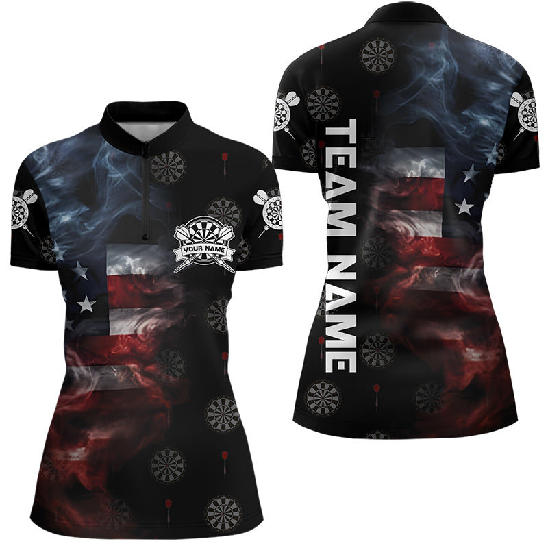 Smoke American Flag Darts, Quarter-Zip Custom Patriotic Dart Dart