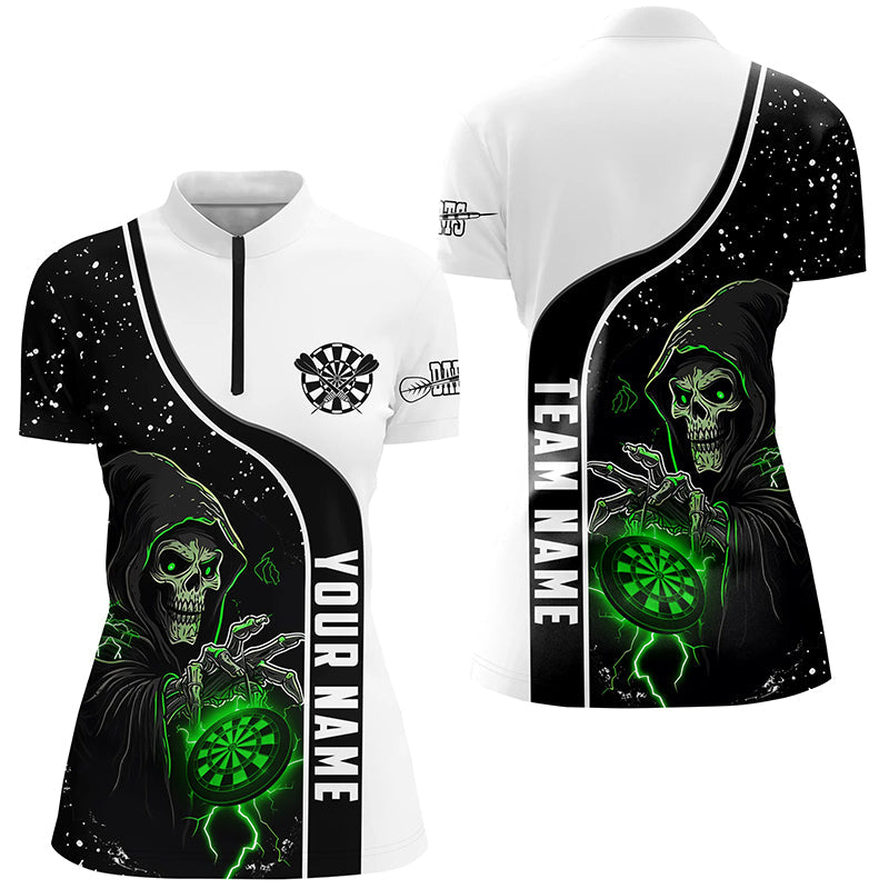 Personalized Dart Skull Grunge Men Dart Quarter-Zip Custom Darts Team