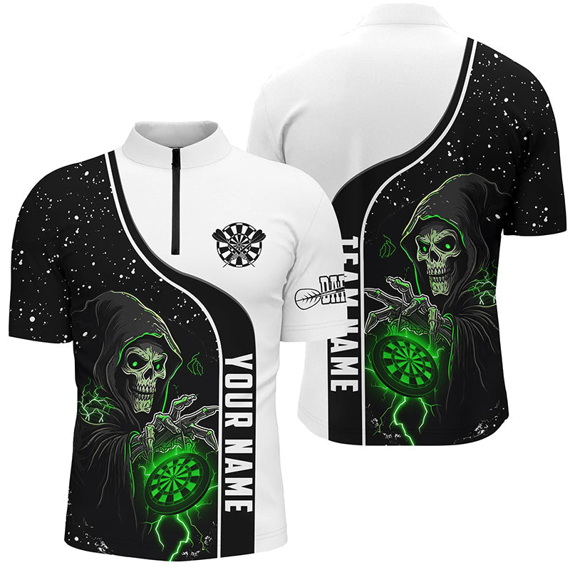Personalized Dart Skull Grunge Men Dart Quarter-Zip Custom Darts Team