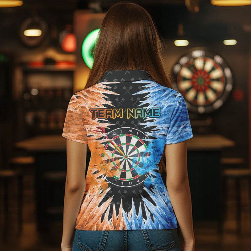 Personalized Orange And Blue Dartboard Icy Men Dart Custom Dart and