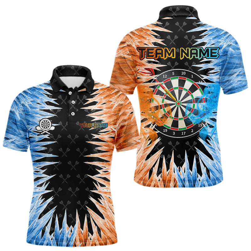 Personalized Orange And Blue Dartboard Icy Men Dart Custom Dart and