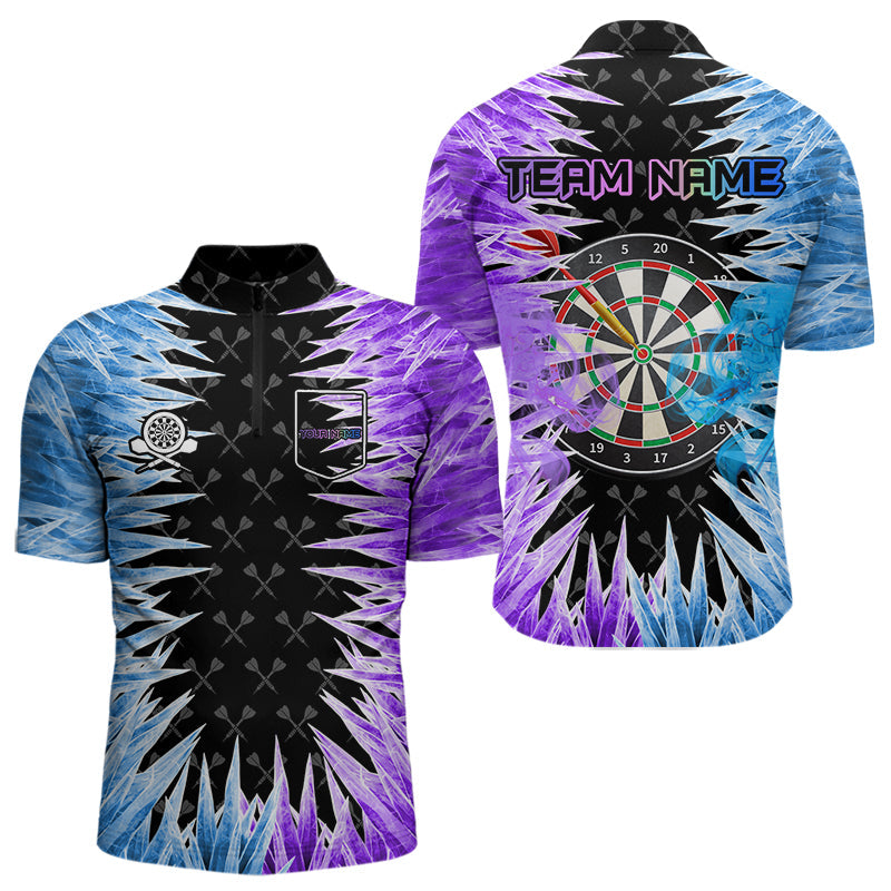 Personalized Blue And Purple Dartboard Icy Men Dart Custom Dart and