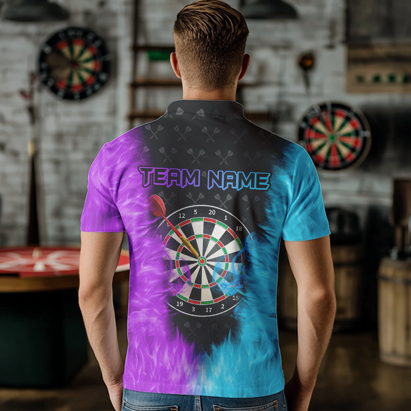 Personalized Blue And Purple Dartboard Fire Flame 3D Printed Men Darts Custom Darts
