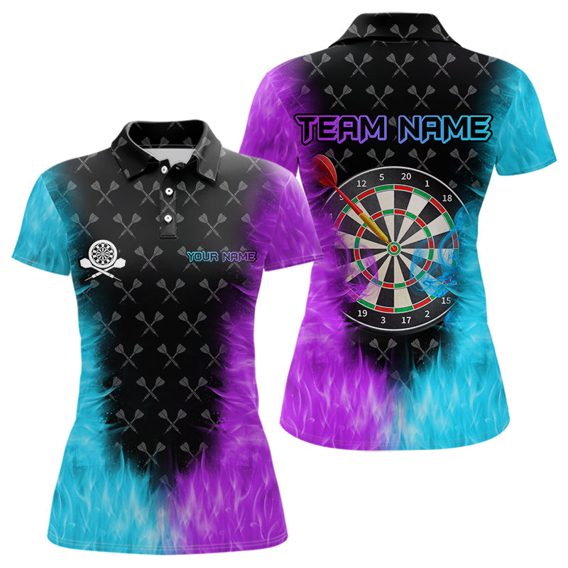 Personalized Blue And Purple Dartboard Fire Flame 3D Printed Men Darts Custom Darts