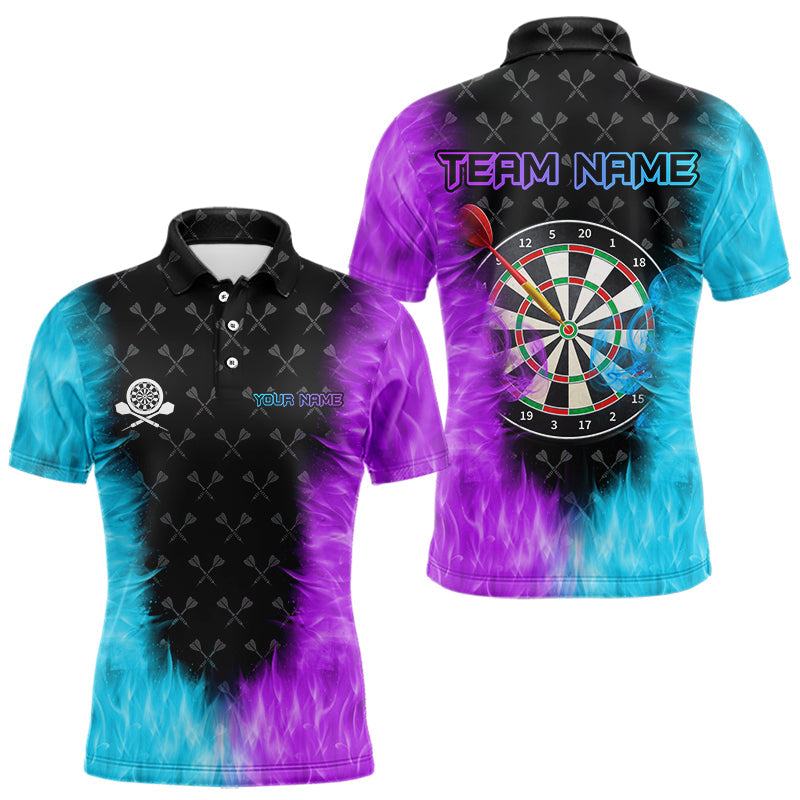Personalized Blue And Purple Dartboard Fire Flame 3D Printed Men Darts Custom Darts