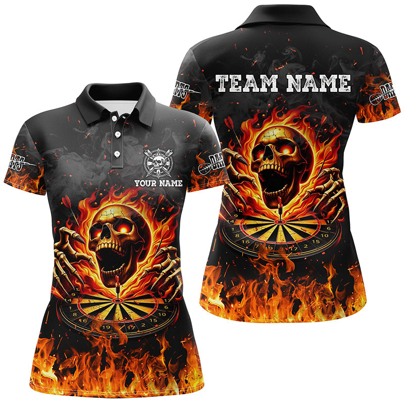 3D Fire Skull Flame Dartboard Short Sleeves and Quarter-Zip Custom Darts