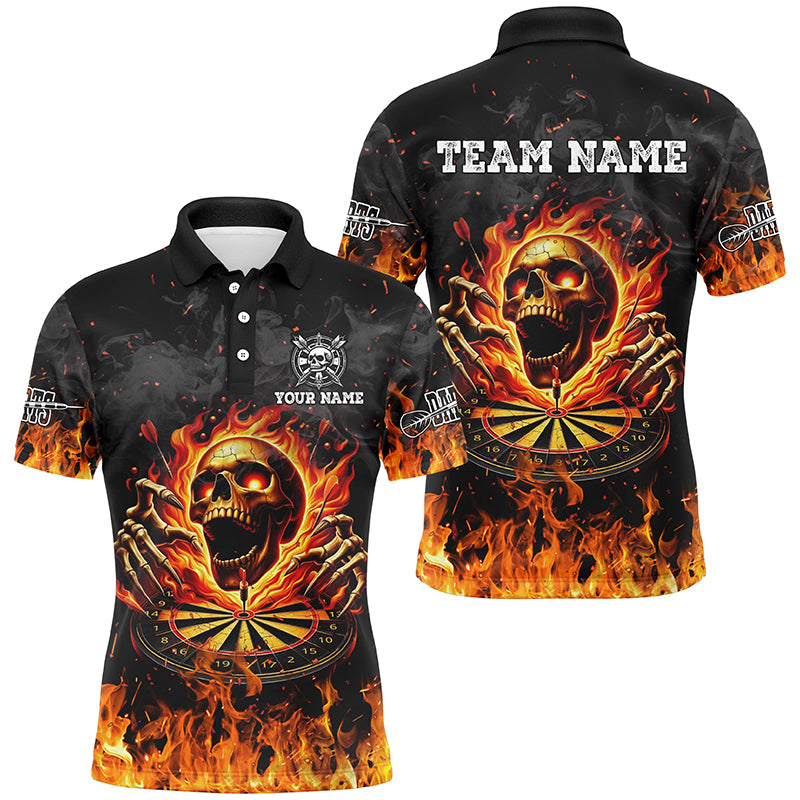 3D Fire Skull Flame Dartboard Short Sleeves and Quarter-Zip Custom Darts