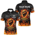 3D Fire Skull Flame Dartboard Short Sleeves and Quarter-Zip Custom Darts