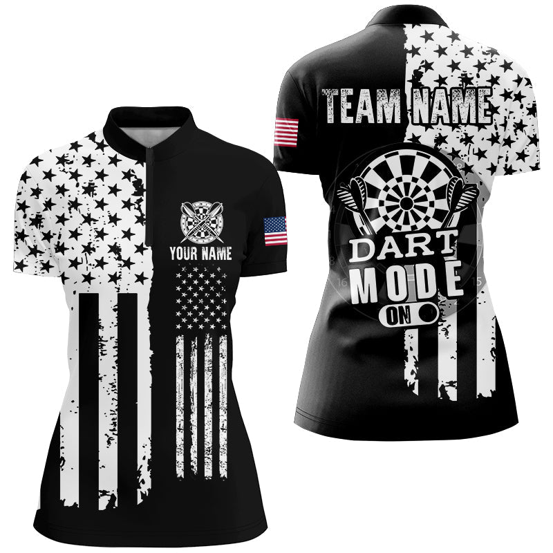 Funny Darts Mode On Custom Black White American Flag Darts, Patriotic Darts