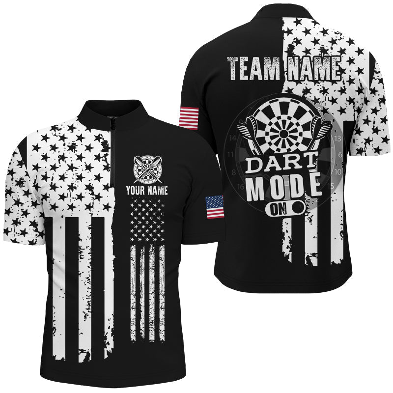 Funny Darts Mode On Custom Black White American Flag Darts, Patriotic Darts