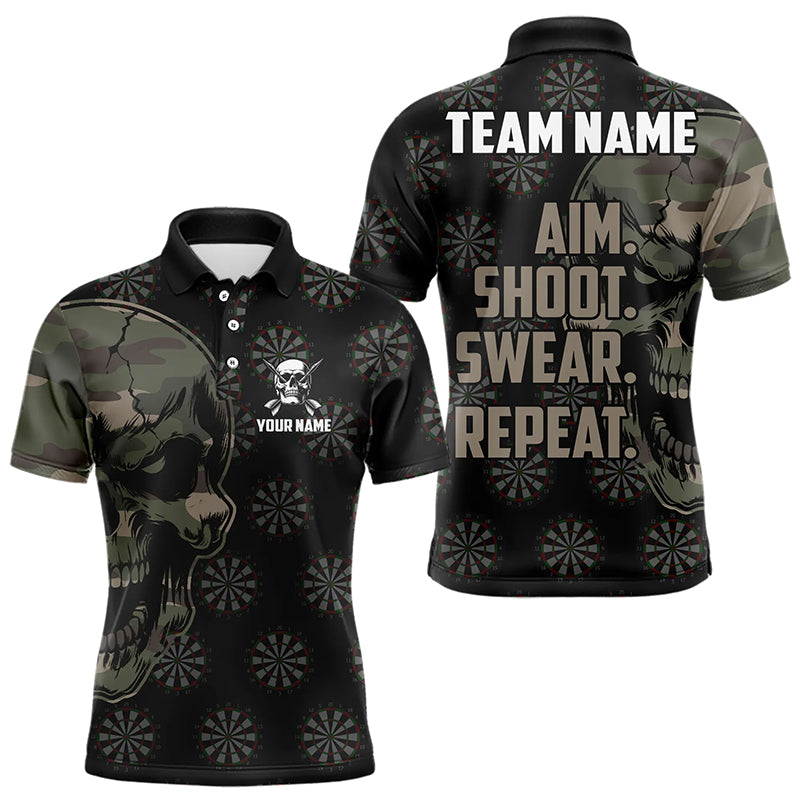 Funny Camo Darts Skull Aim Shoot Swear Repeat Custom Dart, Vintage Dart Team