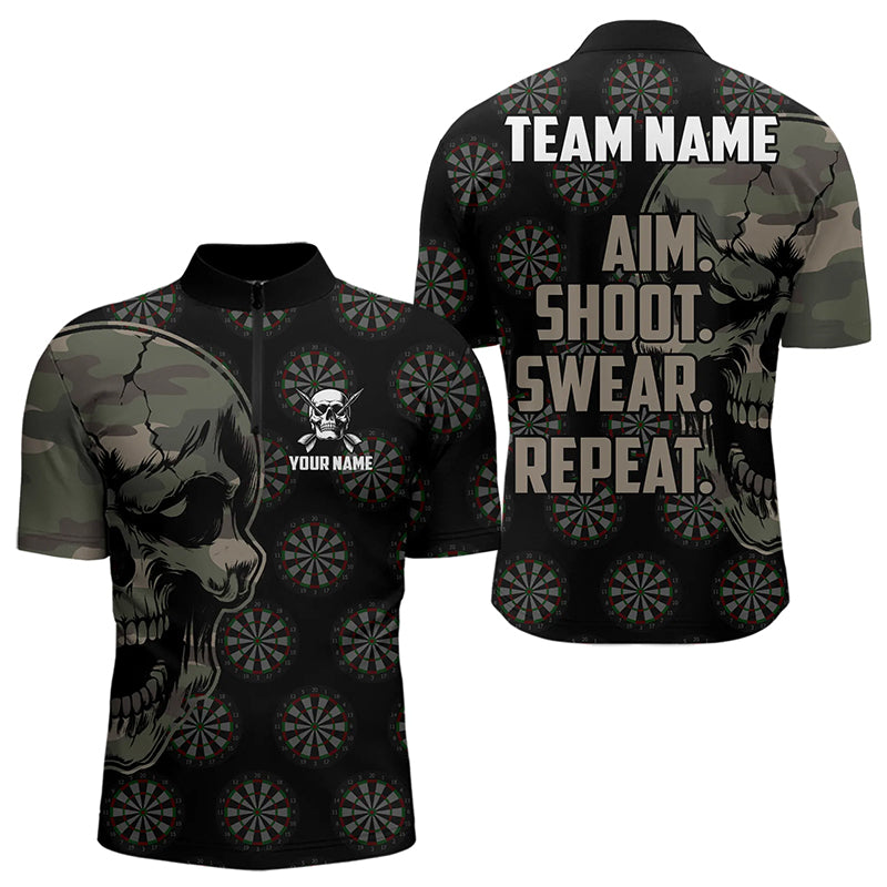 Funny Camo Darts Skull Aim Shoot Swear Repeat Custom Dart, Vintage Dart Team