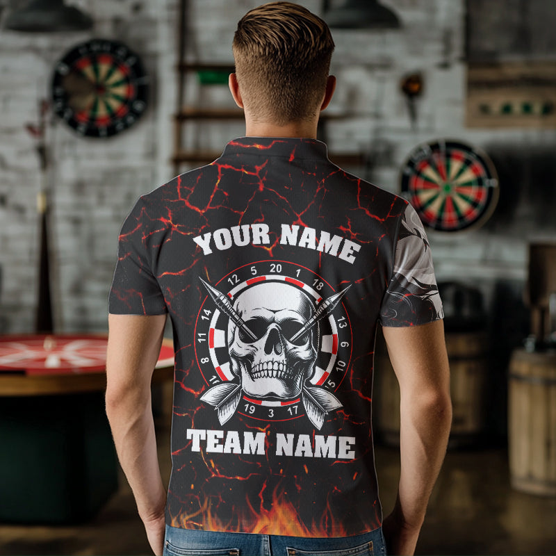 Personalized Red Glowing Fire Crack Skull Dart Custom Scary Dart Dart