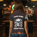 Personalized Red Glowing Fire Crack Skull Dart Custom Scary Dart Dart