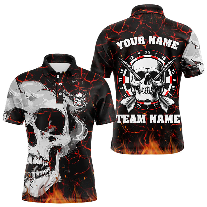 Personalized Red Glowing Fire Crack Skull Dart Custom Scary Dart Dart