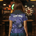 Custom Purple Gothic Skull Darts, Personalized Cool Darts Team Outfit