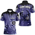 Custom Purple Gothic Skull Darts, Personalized Cool Darts Team Outfit