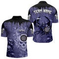 Custom Purple Gothic Skull Darts, Personalized Cool Darts Team Outfit