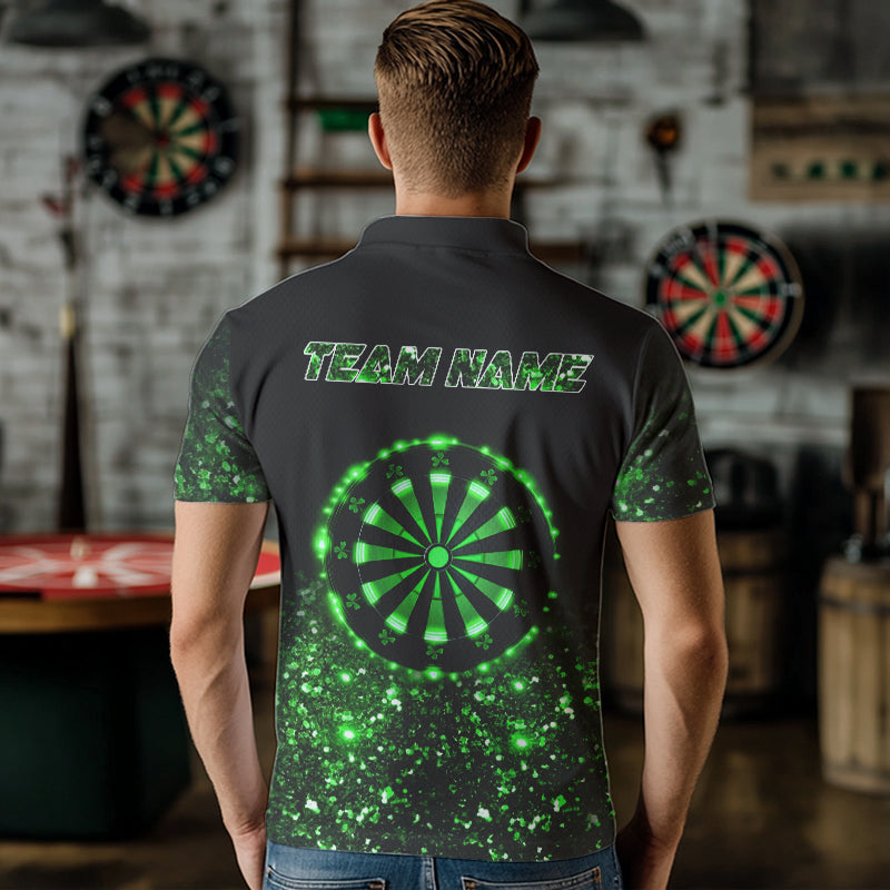 Custom Green Glowing Dartboard St Patrick Day Dart, Luckiest Shamrock Dart