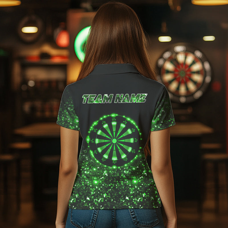 Custom Green Glowing Dartboard St Patrick Day Dart, Luckiest Shamrock Dart