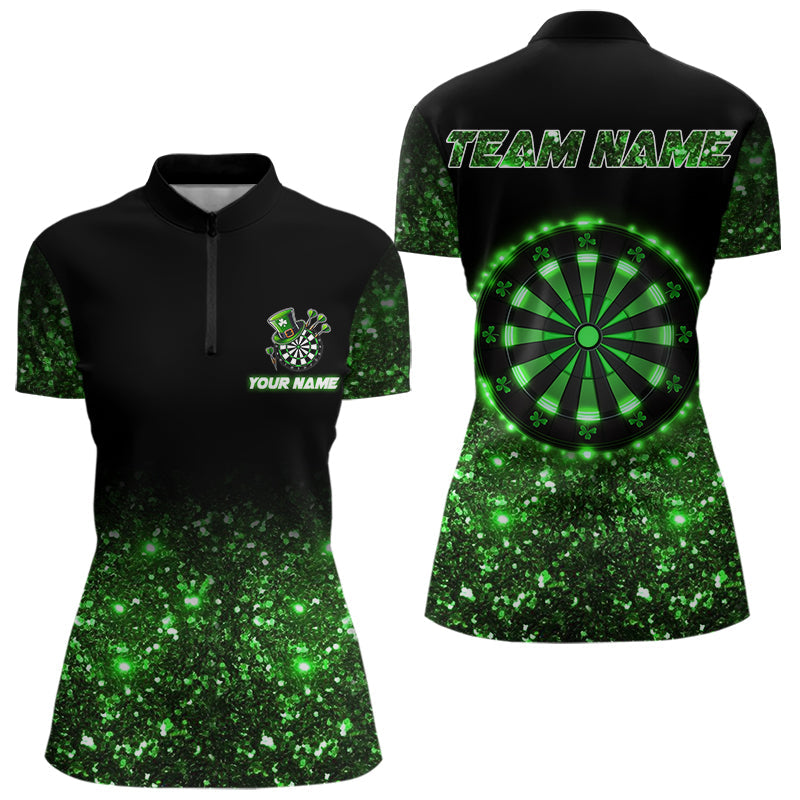 Custom Green Glowing Dartboard St Patrick Day Dart, Luckiest Shamrock Dart