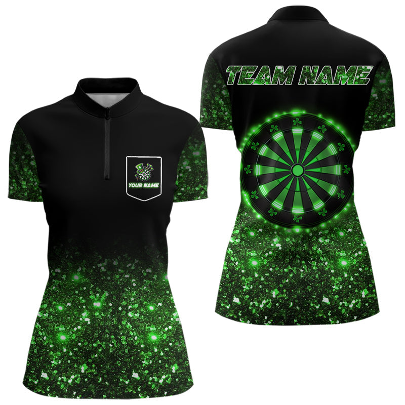 Custom Green Glowing Dartboard St Patrick Day Dart, Luckiest Shamrock Dart